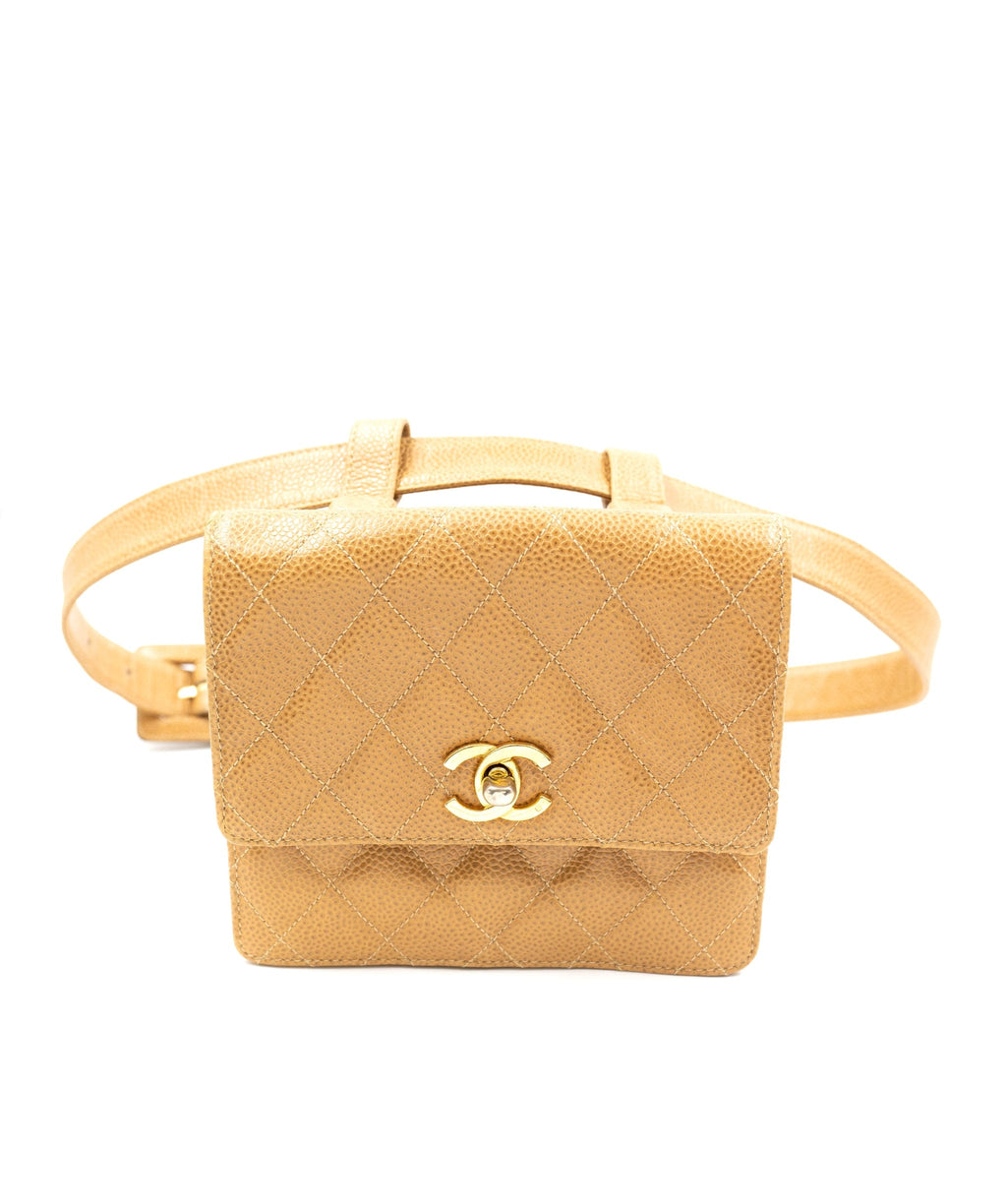 Chanel Vintage Beige Caviar Skin Belt Bag - AWC1190 – LuxuryPromise