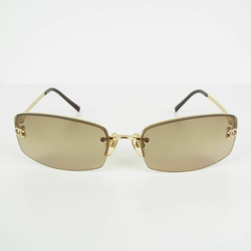 CHANEL Chanel Sunglasses 4093-B brown gold lens coco mark rhinestone From  Japan