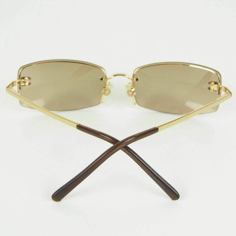 Chanel Chanel Vintage Brown Crystal CC Sunglasses GHW