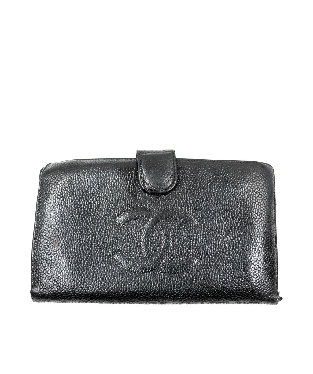 CHANEL  Bags  Steal Pricechanel Compact Trifold Wallet Black Caviar  Leather Cc  Poshmark