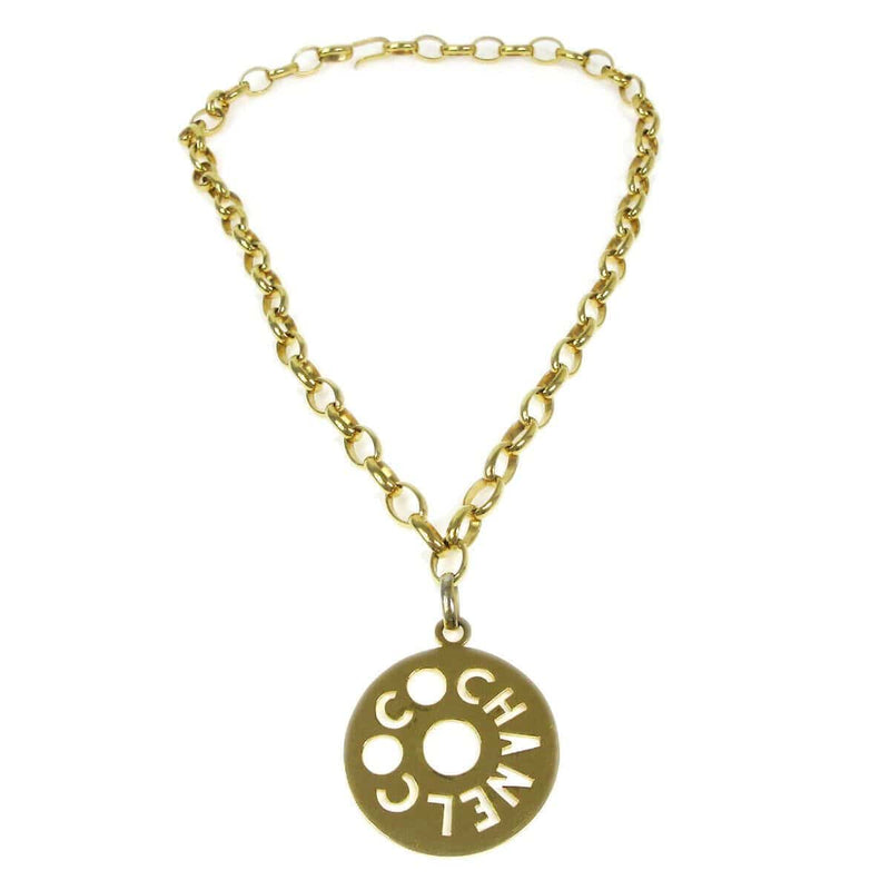 Chanel Chanel Vintage CC Logos Jumbo Huge Medallion Gold Necklace