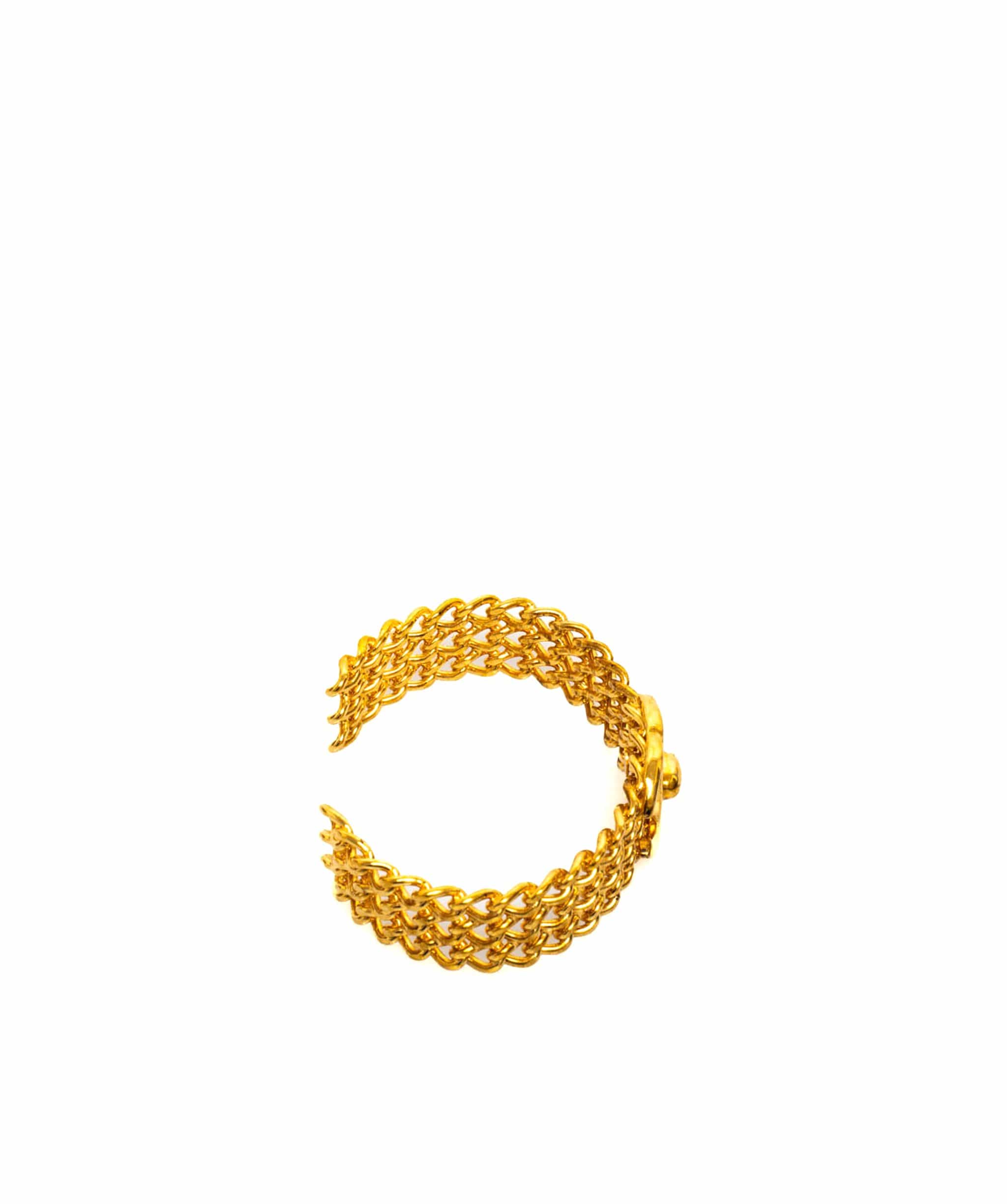 Chanel Chanel Vintage CC Turnstile Gold Chain Bangle - AWL1857