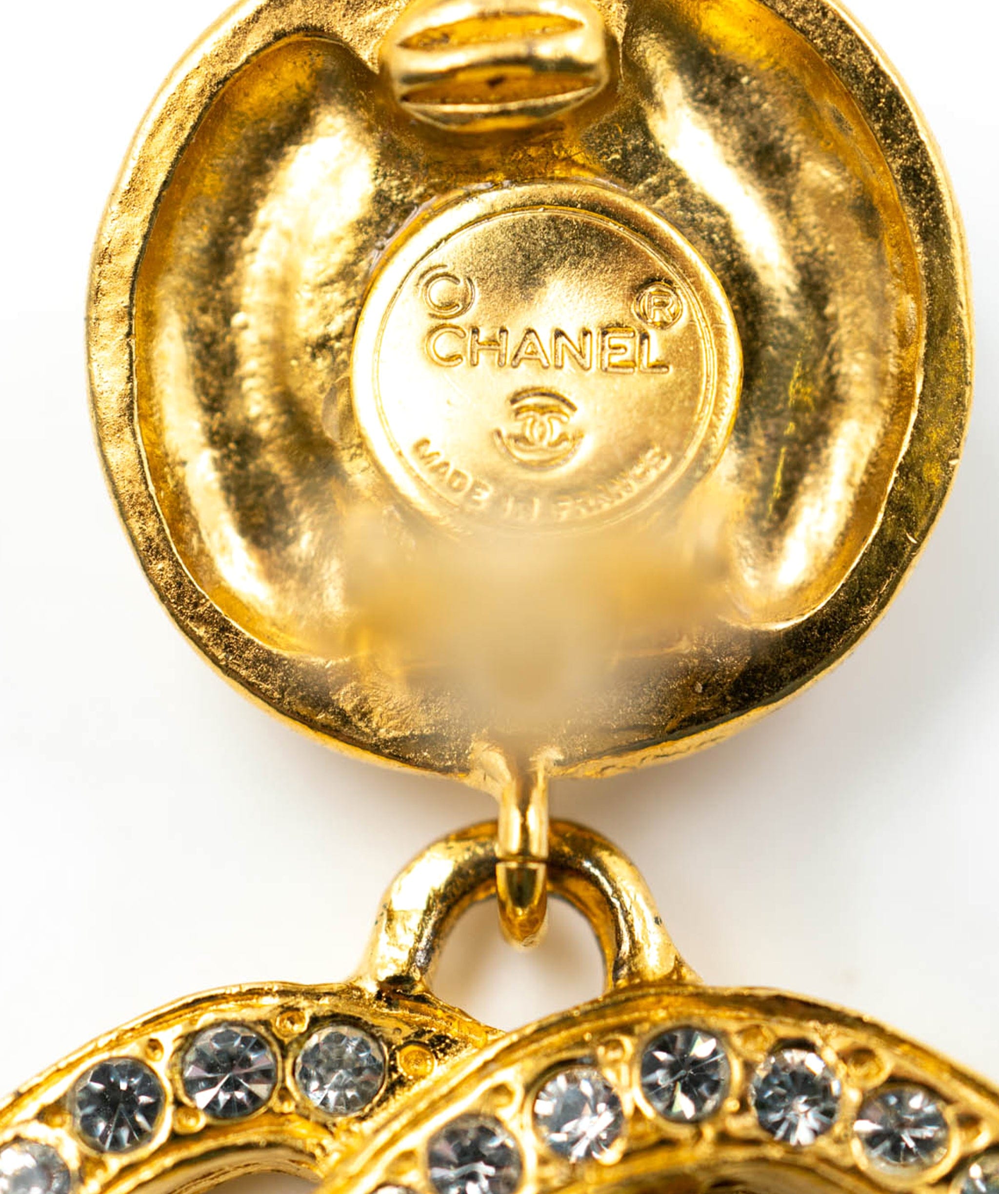 Chanel Chanel Vintage Diamante Rhinestone CC drop earrings ASL4419