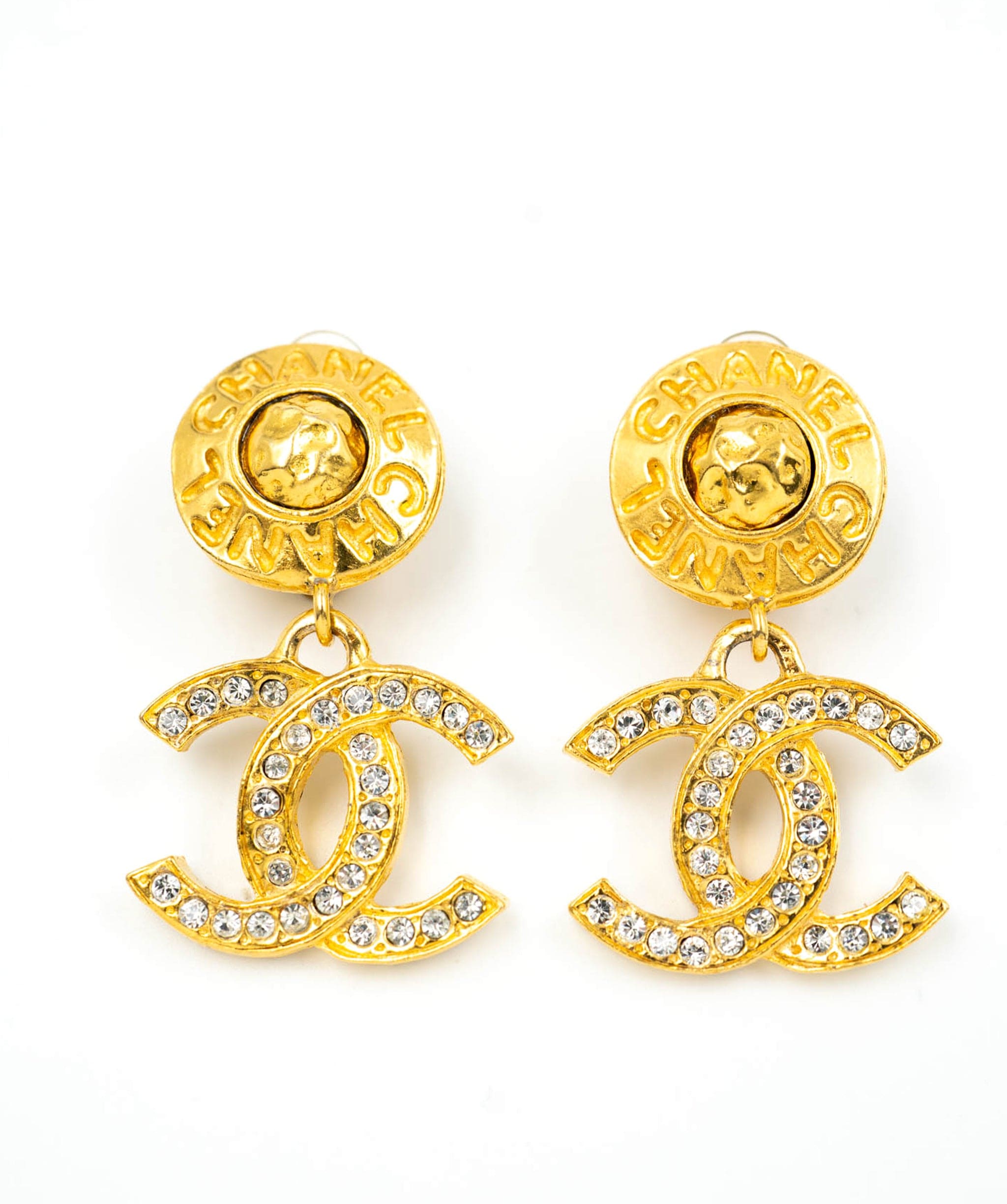 Chanel Chanel Vintage Diamante Rhinestone CC drop earrings ASL4419