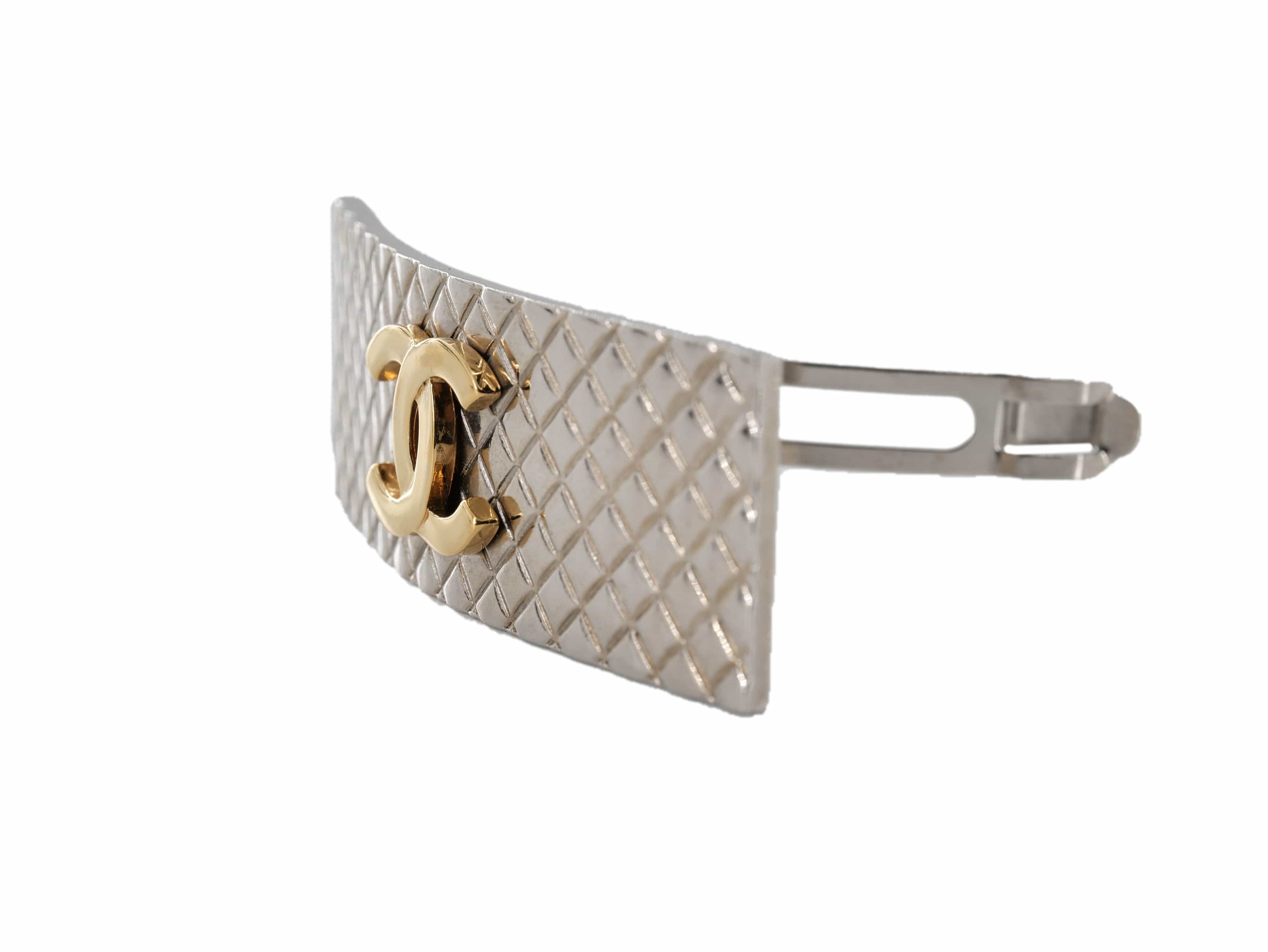 Chanel Chanel Vintage Gold and Silver CC Hair Barette - AWC1280