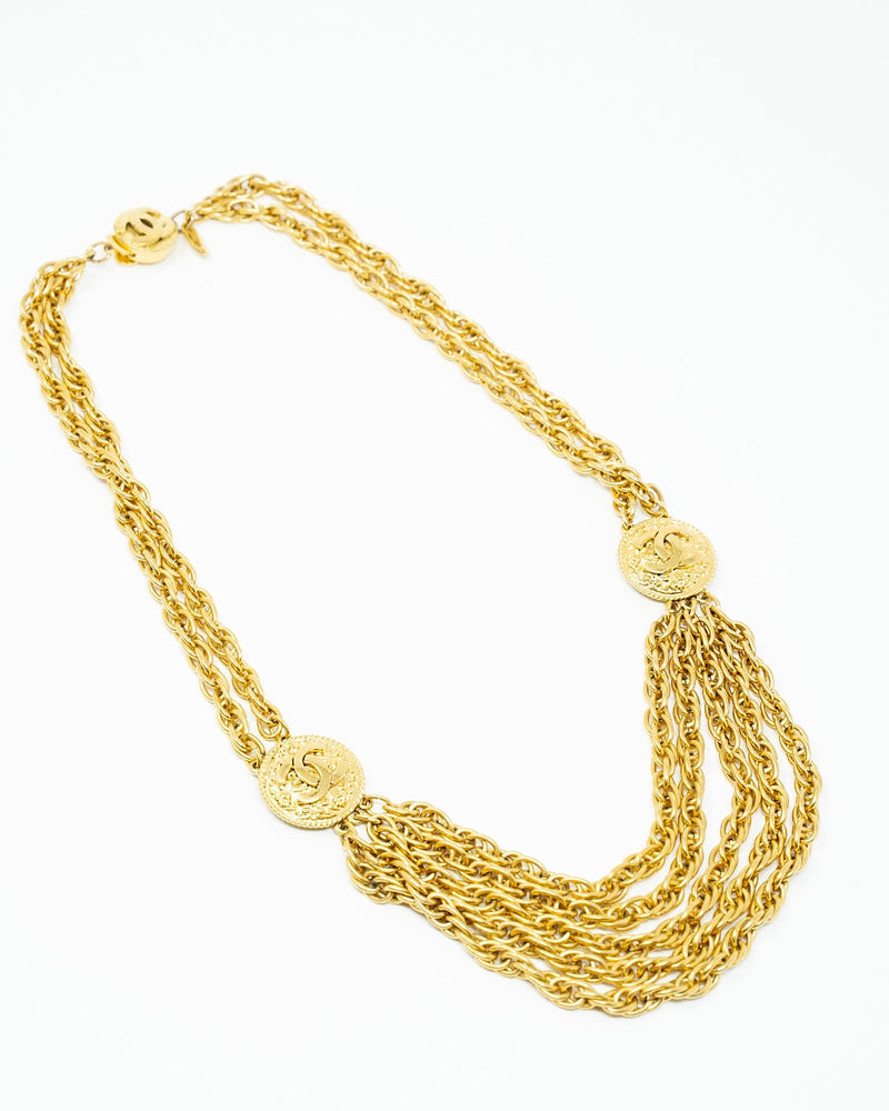 Chanel Vintage Gold Metal Medallion Coin CC Pendant Necklace, 1971-1983  Available For Immediate Sale At Sotheby's