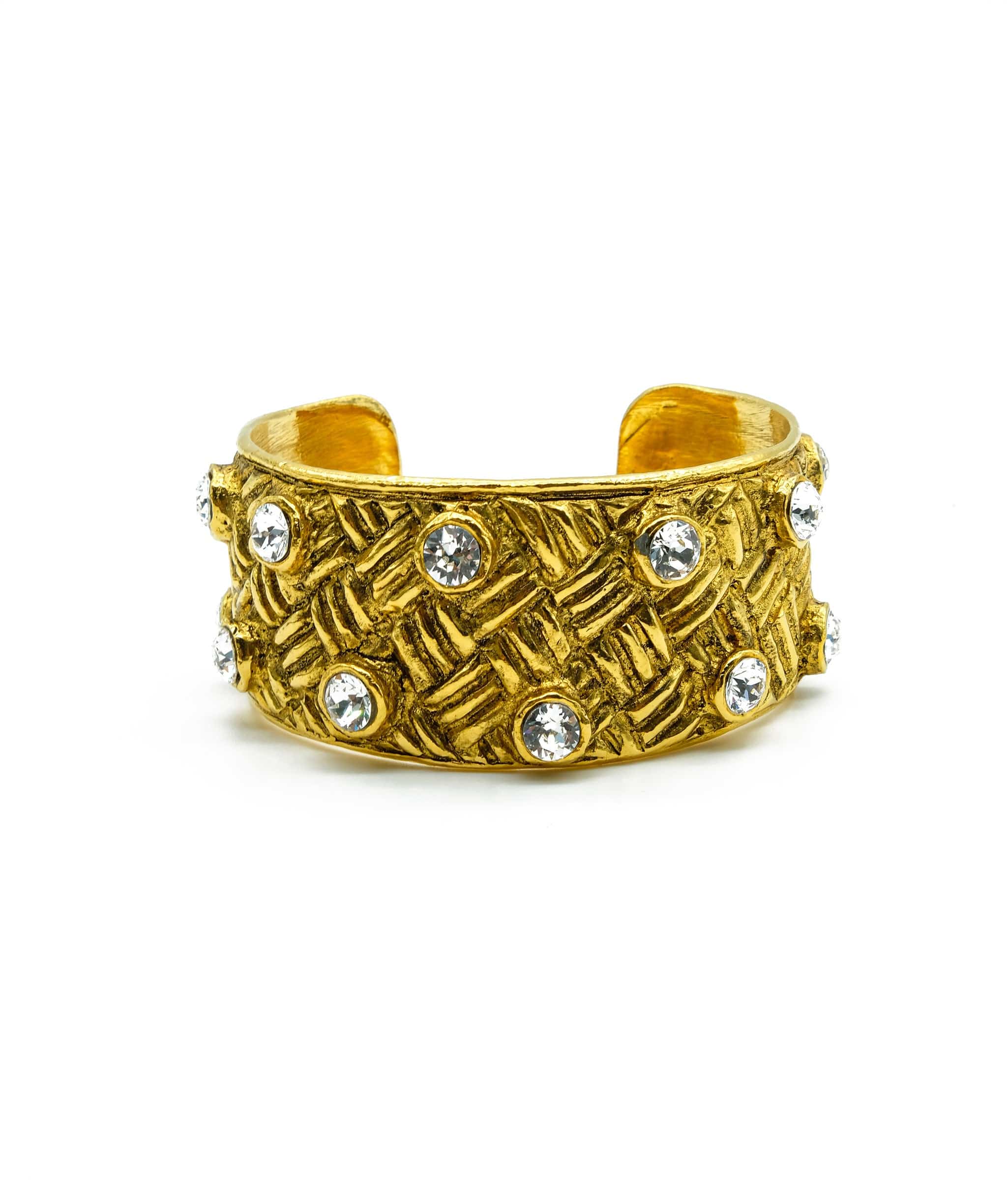 Chanel Chanel Vintage Rhinestone Quilted Detail Cuff - AWL2284