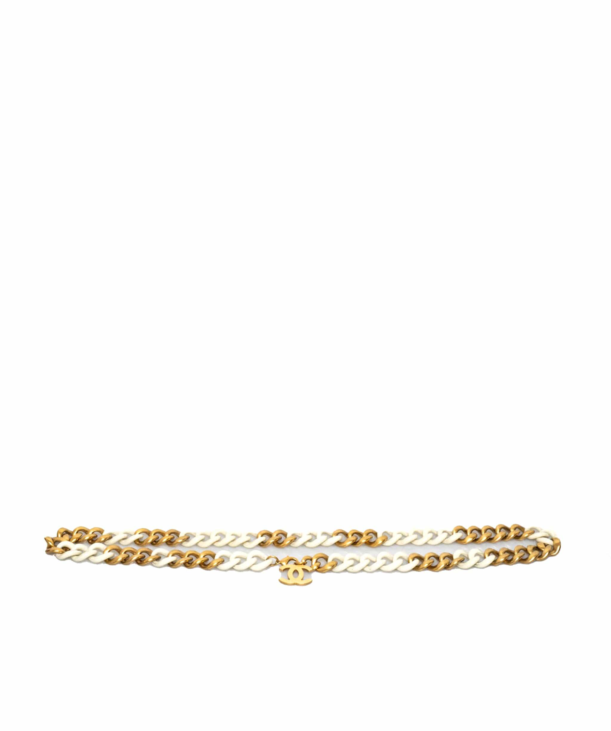 Chanel Chanel Vintage White and Gold Chain Belt - AWL1736