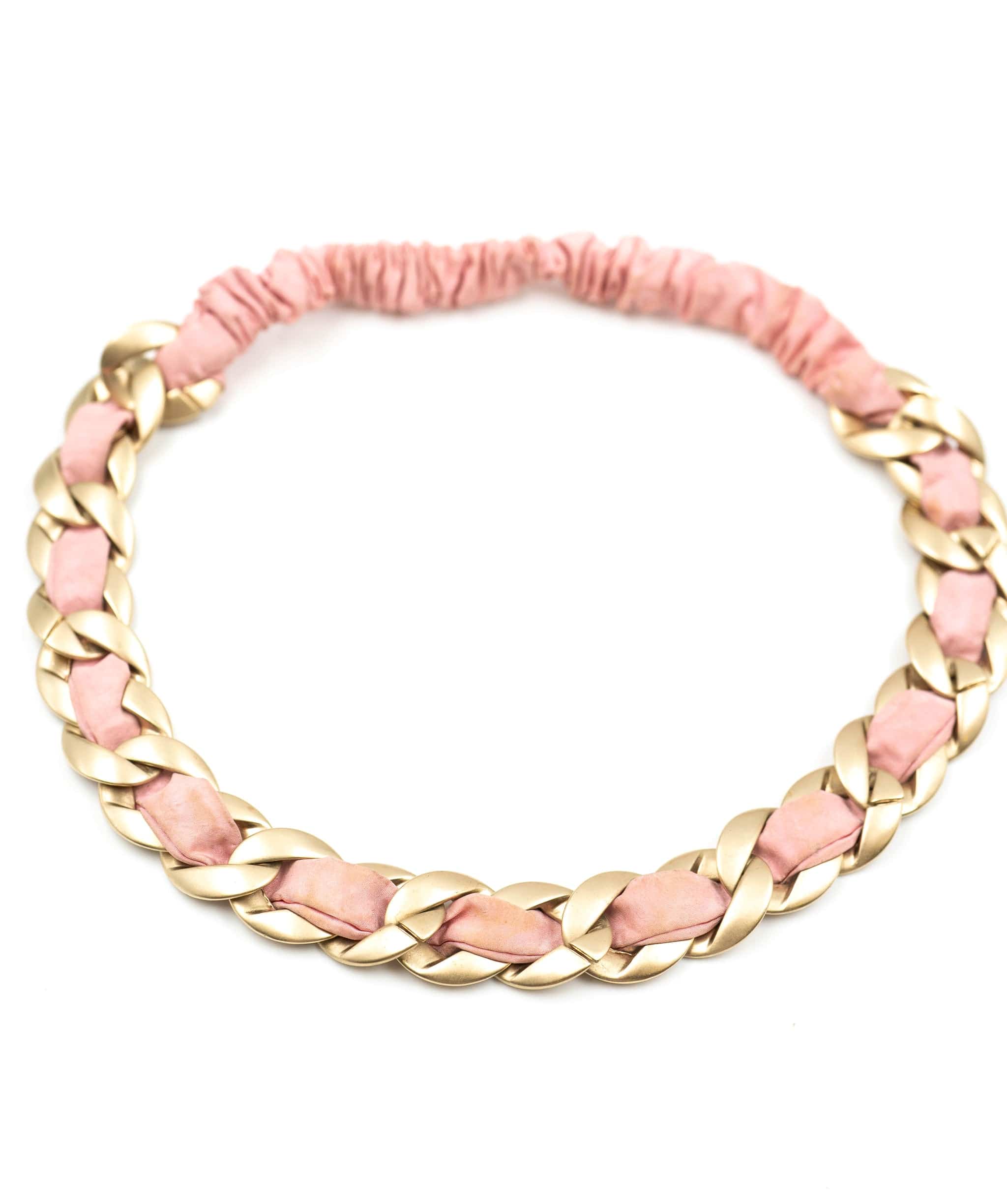 Chanel Chanel Vintage woven pink head band hair ASL4157