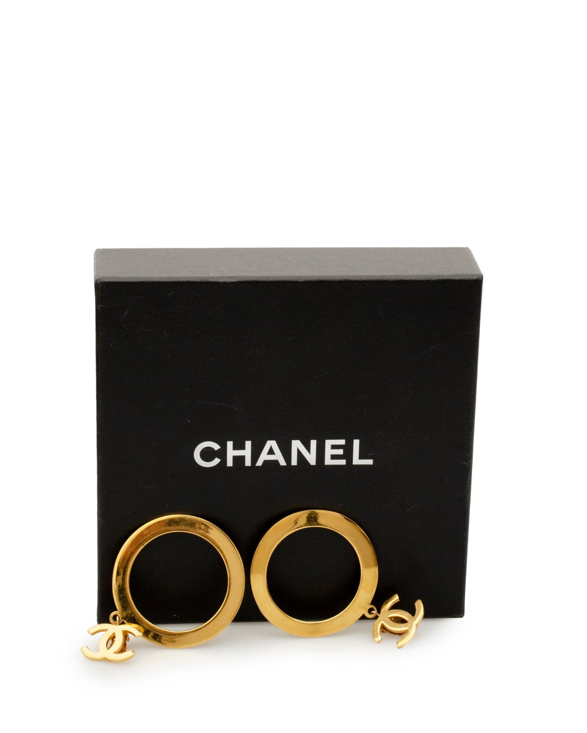 Chanel Chanvel Vintage Large CC Hoop Clip On Earrings - AWL2132