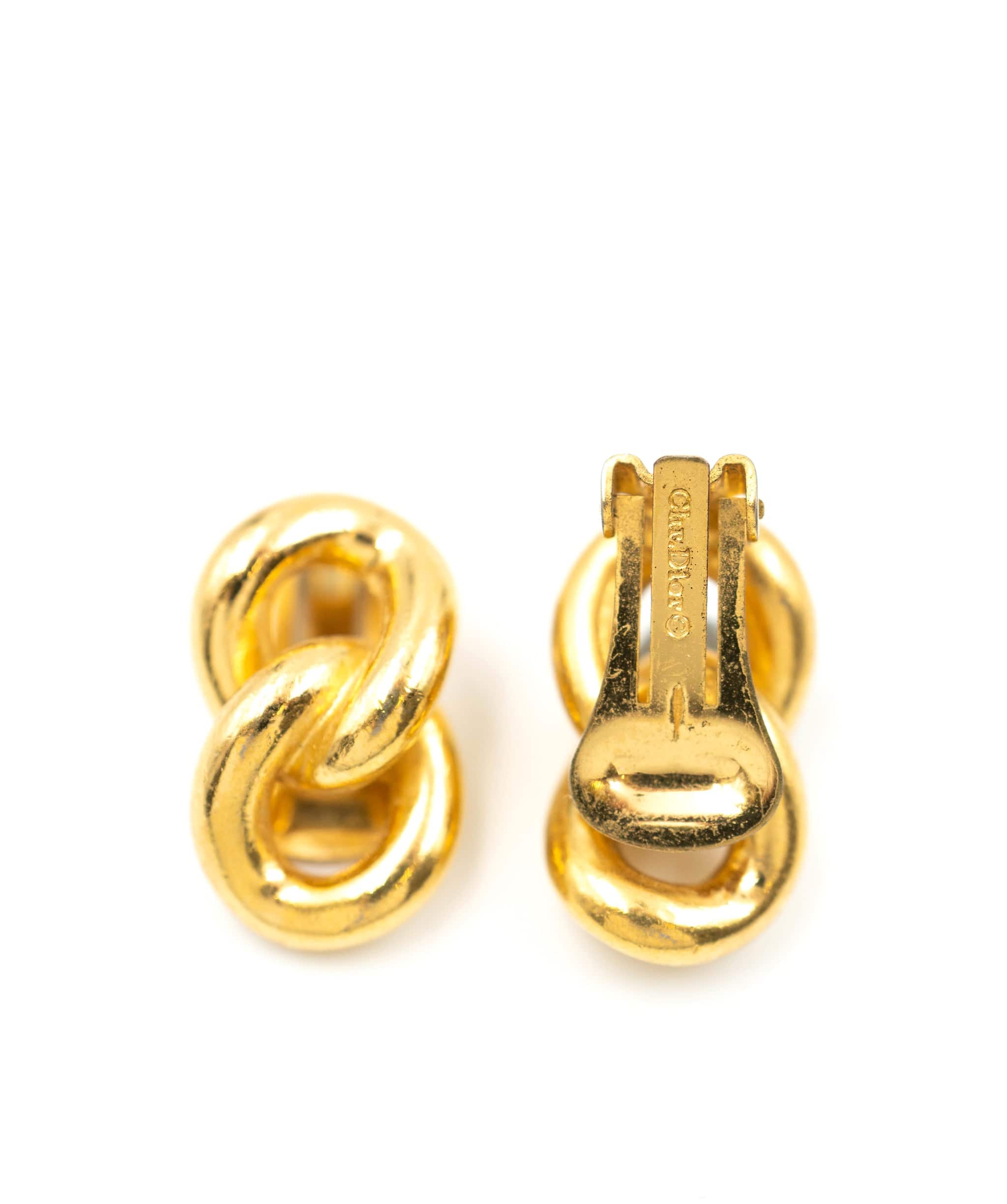 Chanel Christian Dior chain motif earrings GP earrings ASL4201