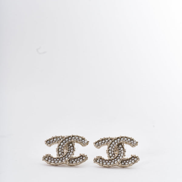 Large Chanel CC pearl encrusted earrings – LuxuryPromise