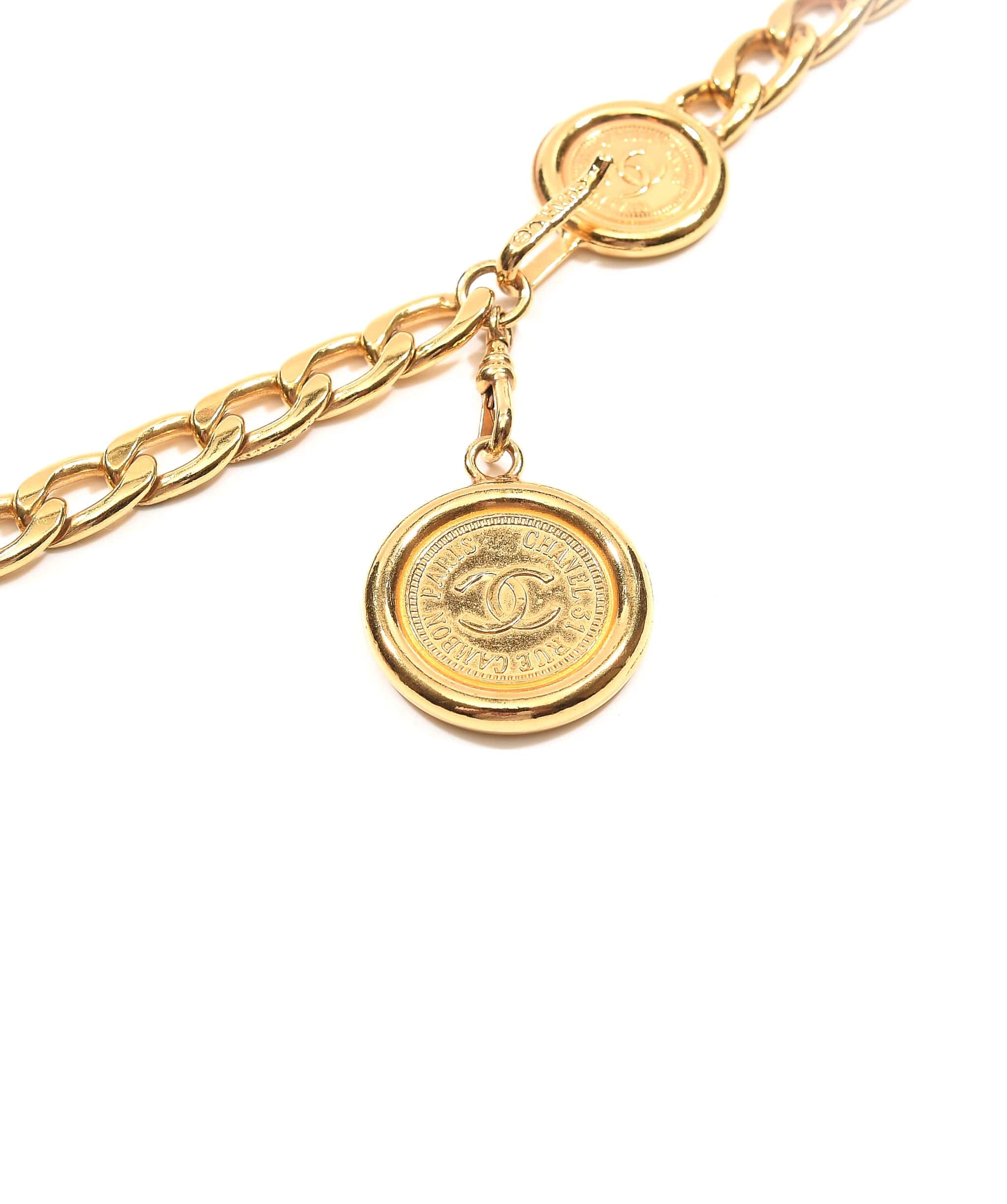 Chanel Preloved Chanel Vintage Chain Belt with 6 CC Medallions SKC1061