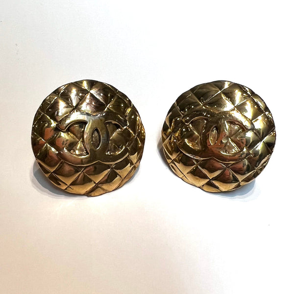 Chanel Oversized Vintage Clip Earrings, Plated In 24ct Gold
