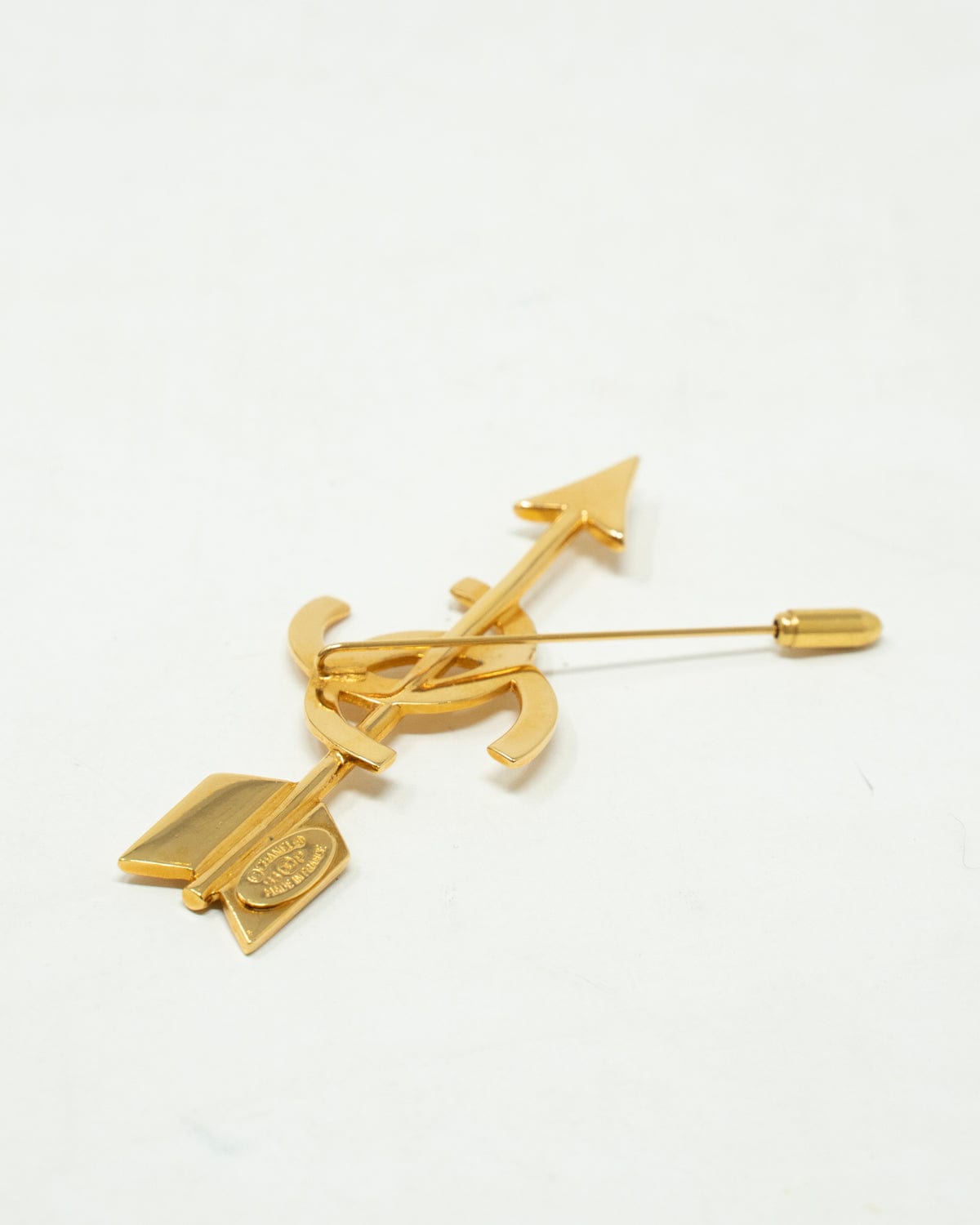 Chanel Vintage Chanel Gold CC Arrow Pin Brooch - AWL2435