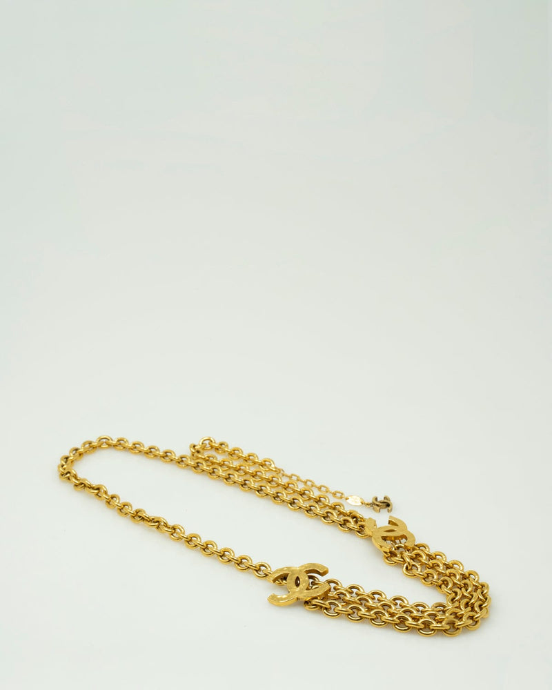 Chanel Vintage Chanel Gold CC Triple Chain Belt - ASL2290