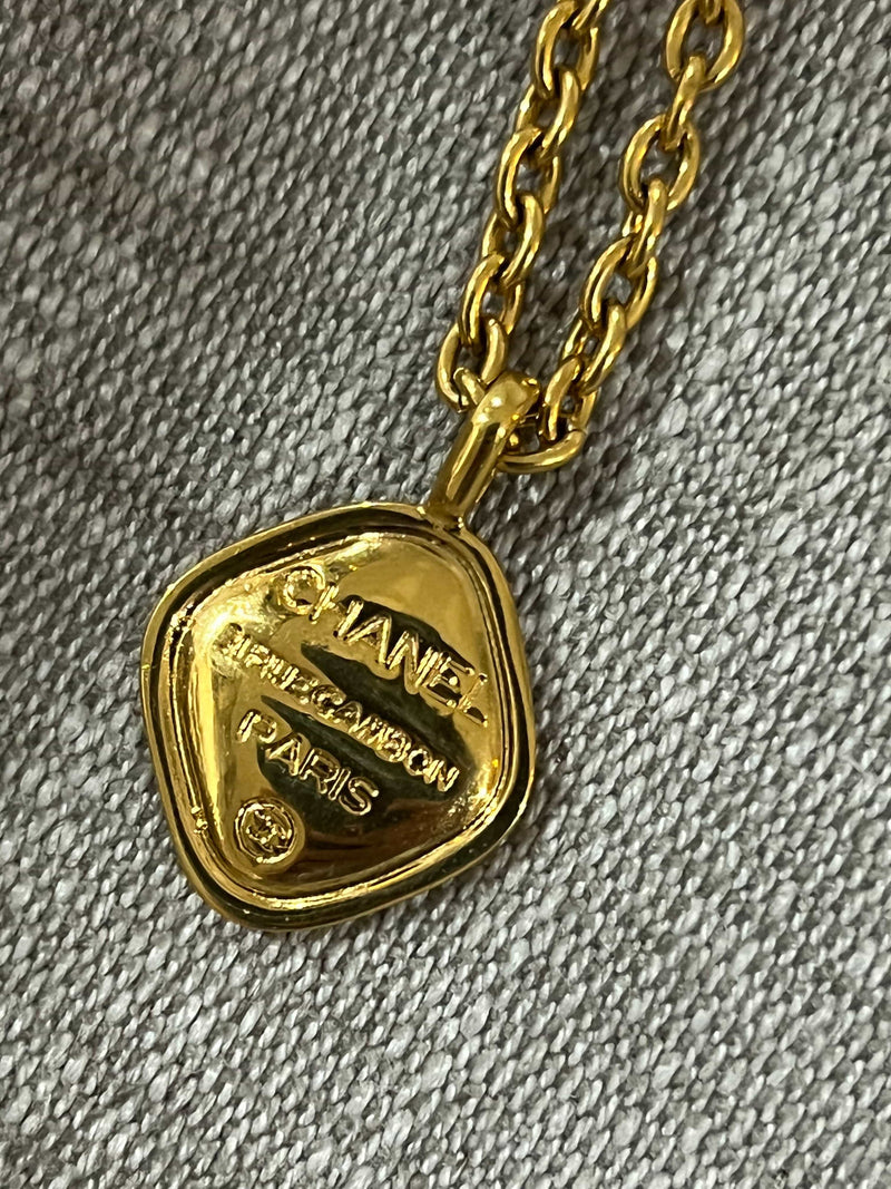 Chanel Vintage 31 Rue Cambon Graphic Medallion on Long Link Chain