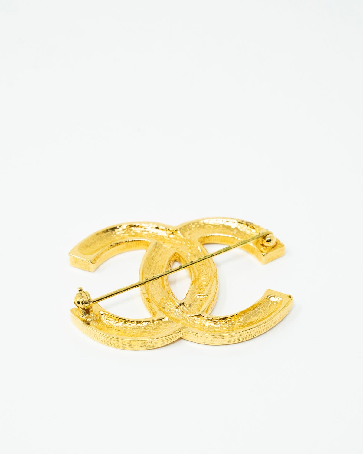 Chanel Vintage Chanel Gold Plated CC Rhinestone Brooch - ASL2401
