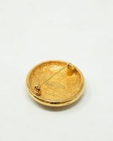 Chanel Vintage Chanel Gold Round CC Sunburst Brooch - AWL2465