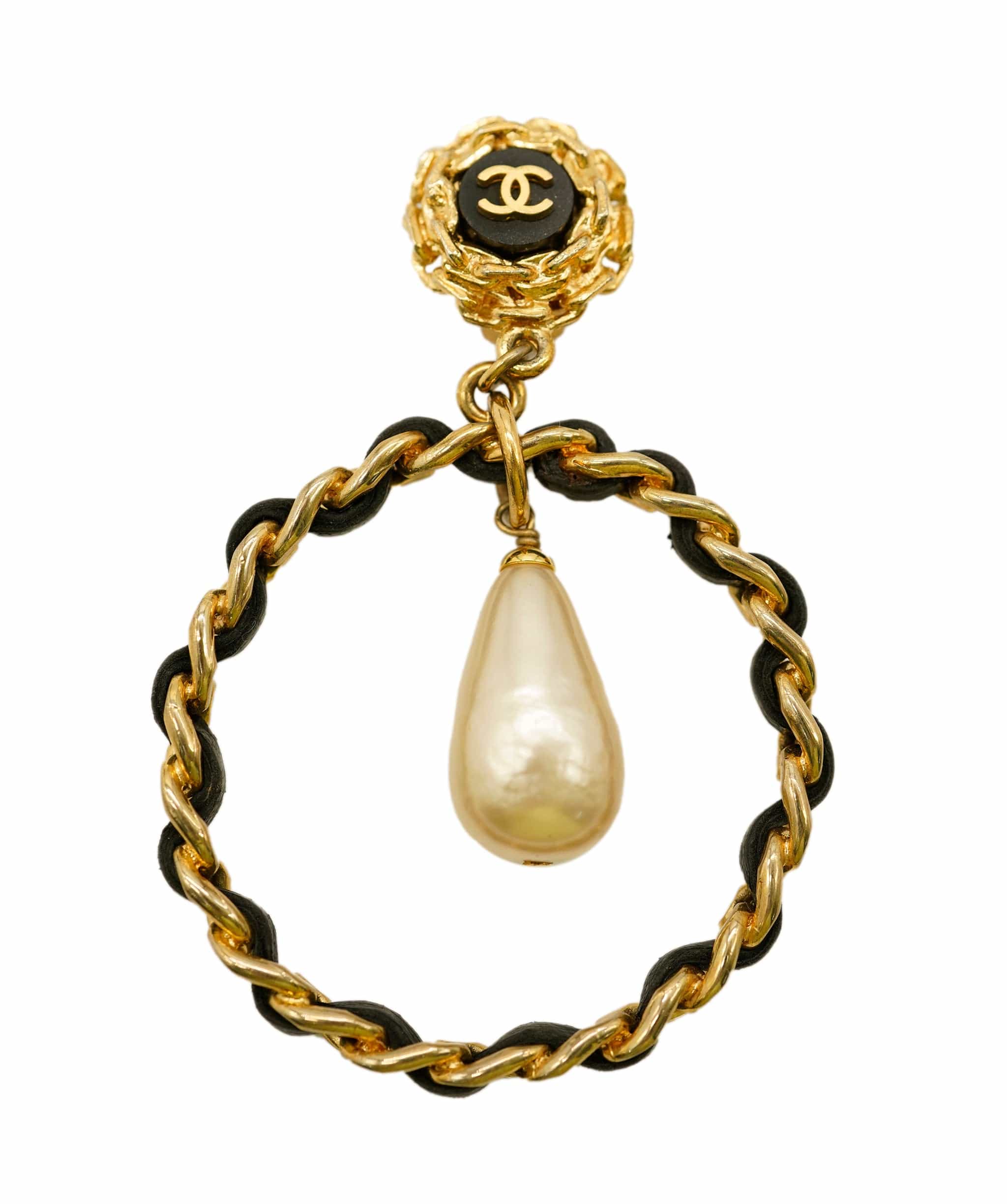 Chanel Vintage Chanel Haute Couture Runway Collection GRIPOIX PEARL Clip On Earrings - ASL2234