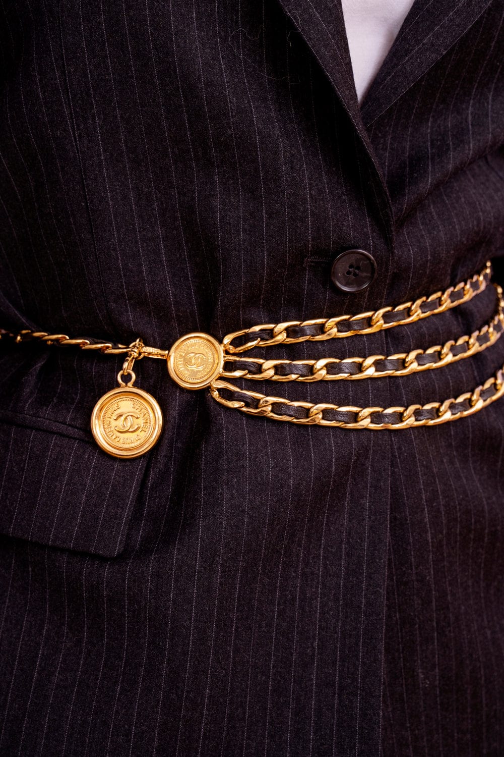 Chanel Vintage Chanel Triple Chain Interwoven Medallion Belt Necklace - AWL2546