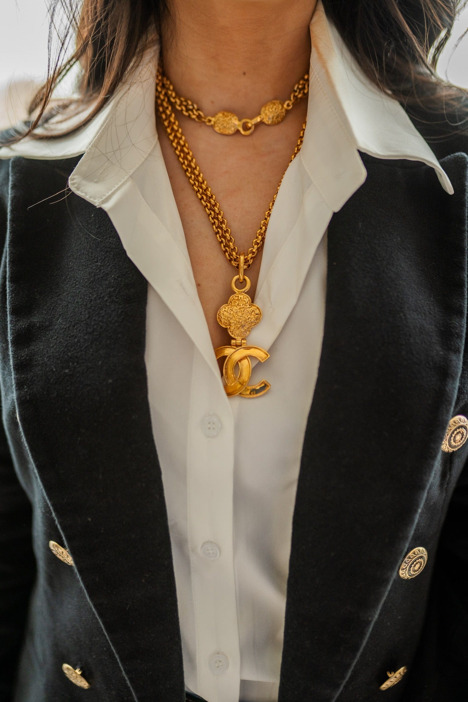 Chanel Vintage Classic (precious Metal), Necklace, Pendan... PXL1487