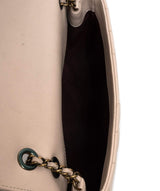 Chanel Chanel 10" beige chevron leather handbag - ASL1213