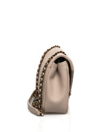 Chanel Chanel 10" beige chevron leather handbag - ASL1213