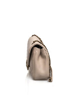 Chanel Chanel 10" Beige Chevron Leather Handbag - ASL1213