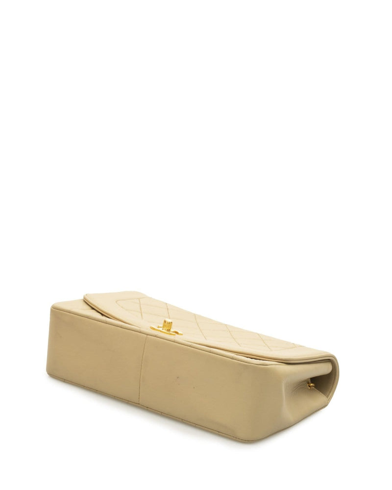Chanel 10 Beige Lambskin Leather Diana Flap Bag GHW - AGL1499 –  LuxuryPromise