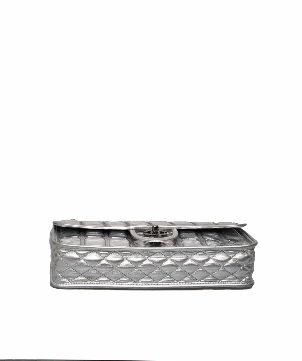 Chanel Vinyl Ice Cube Flap Bag Metallic Silver Silver Hardware – Coco  Approved Studio