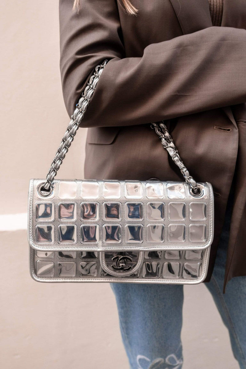 Chanel Ice Cube Single Flap Double Chain Bag