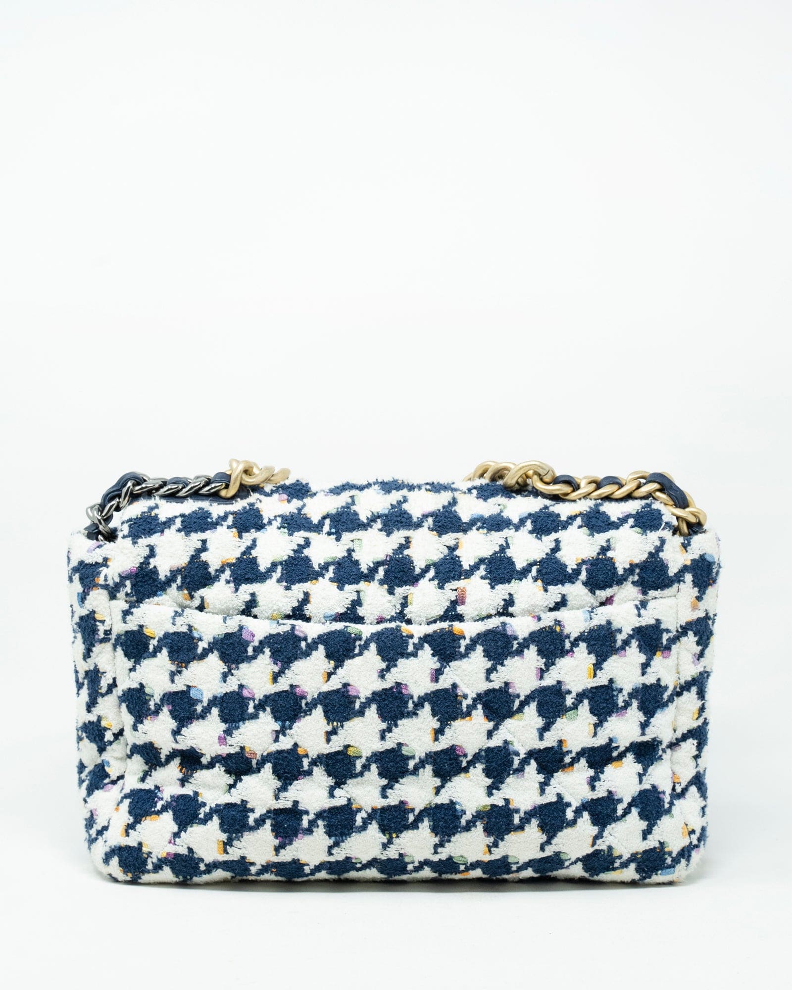 Chanel Chanel 19 Houndtooth Navy White Flap bag RJL1344