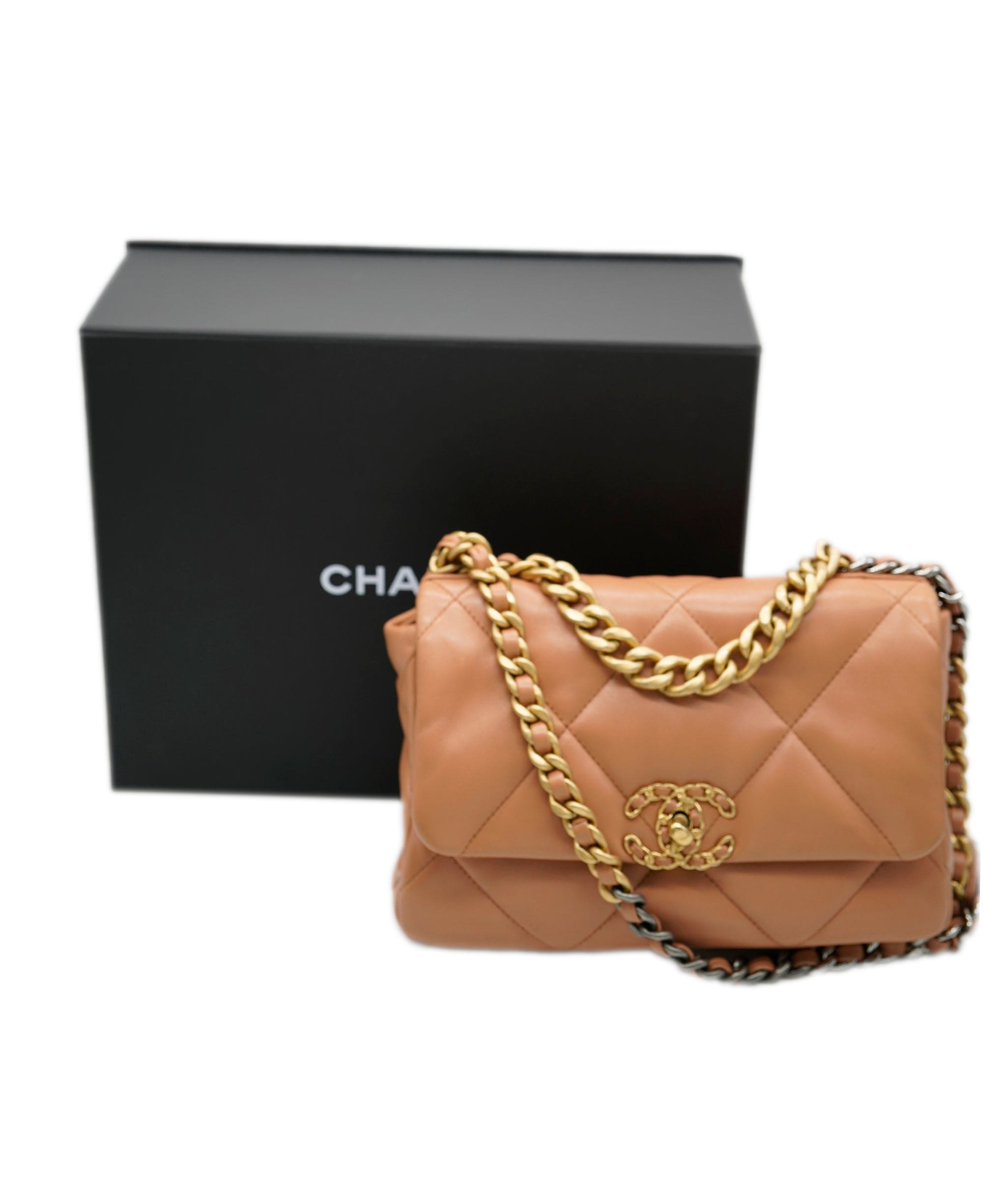 Chanel Chanel 19 small in caramel brown AGL2415