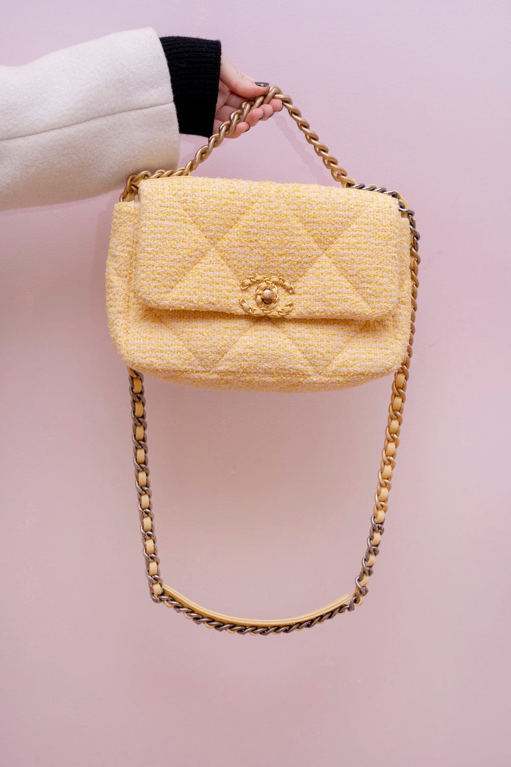 Chanel Yellow Tweed Flap Bag at Jill's Consignment