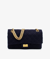 Chanel Chanel 2.55 Jersey Navy Gold