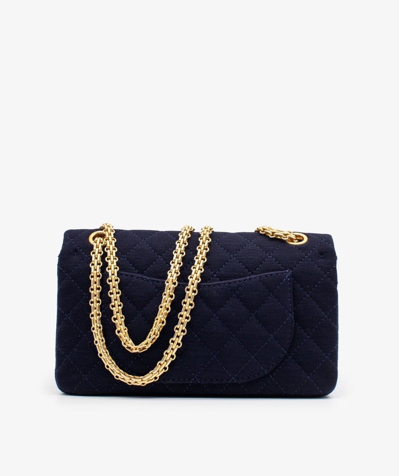 Chanel Chanel 2.55 Jersey Navy Gold