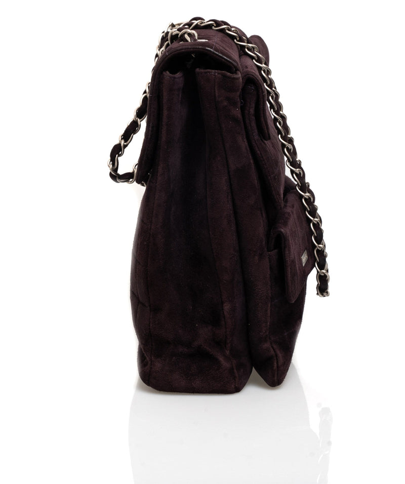 Chanel Chanel 2.55 Purple Suede Crossbody Bag PHW  AGL1061