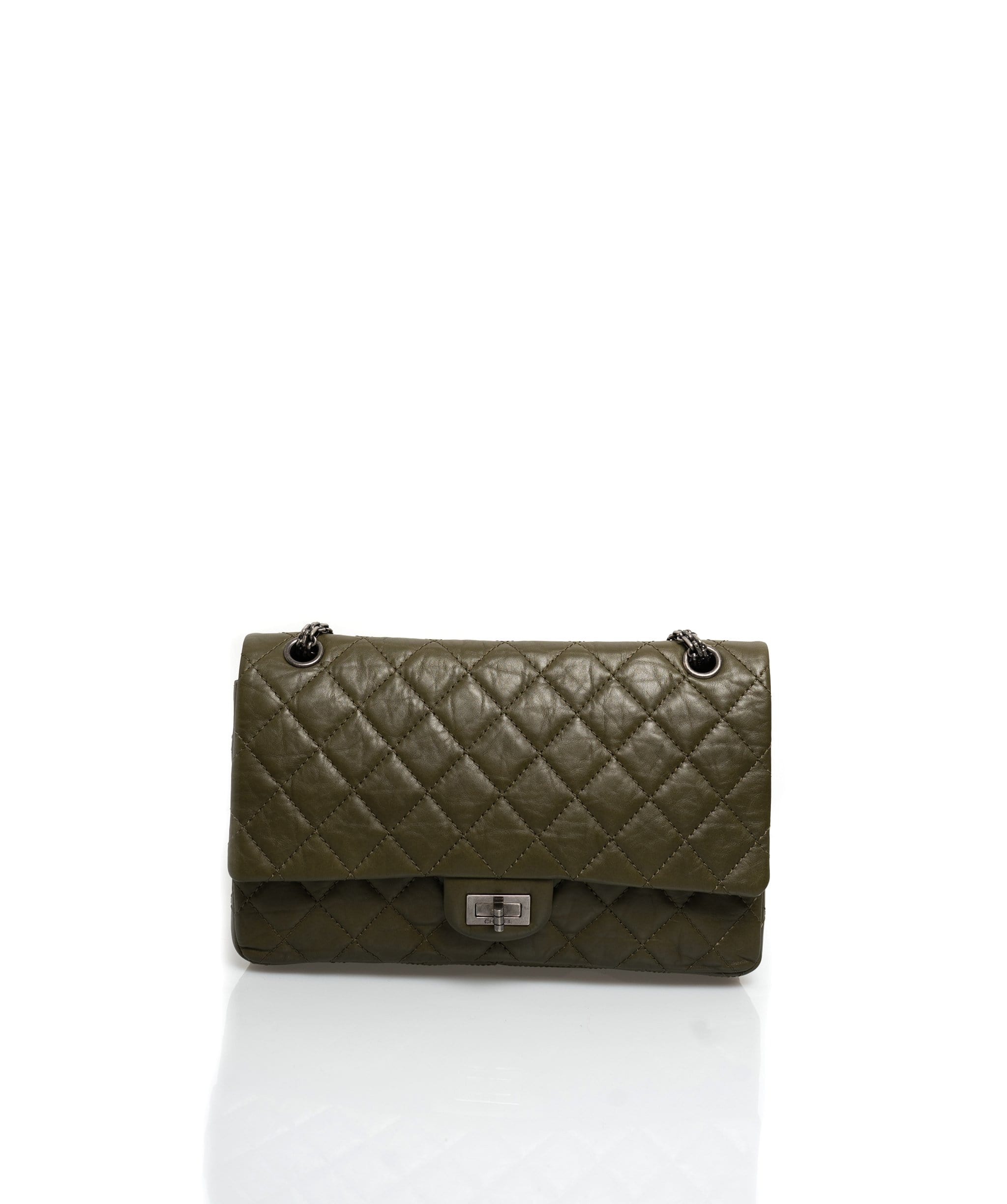 Chanel 2.55 Reissue Khaki Double Flap Bag 227- ADL1375