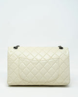 Chanel Chanel 228 Reissue Aged Cream Calf Skin Double Flap bag with Ruthenium Hardware- AWL3340