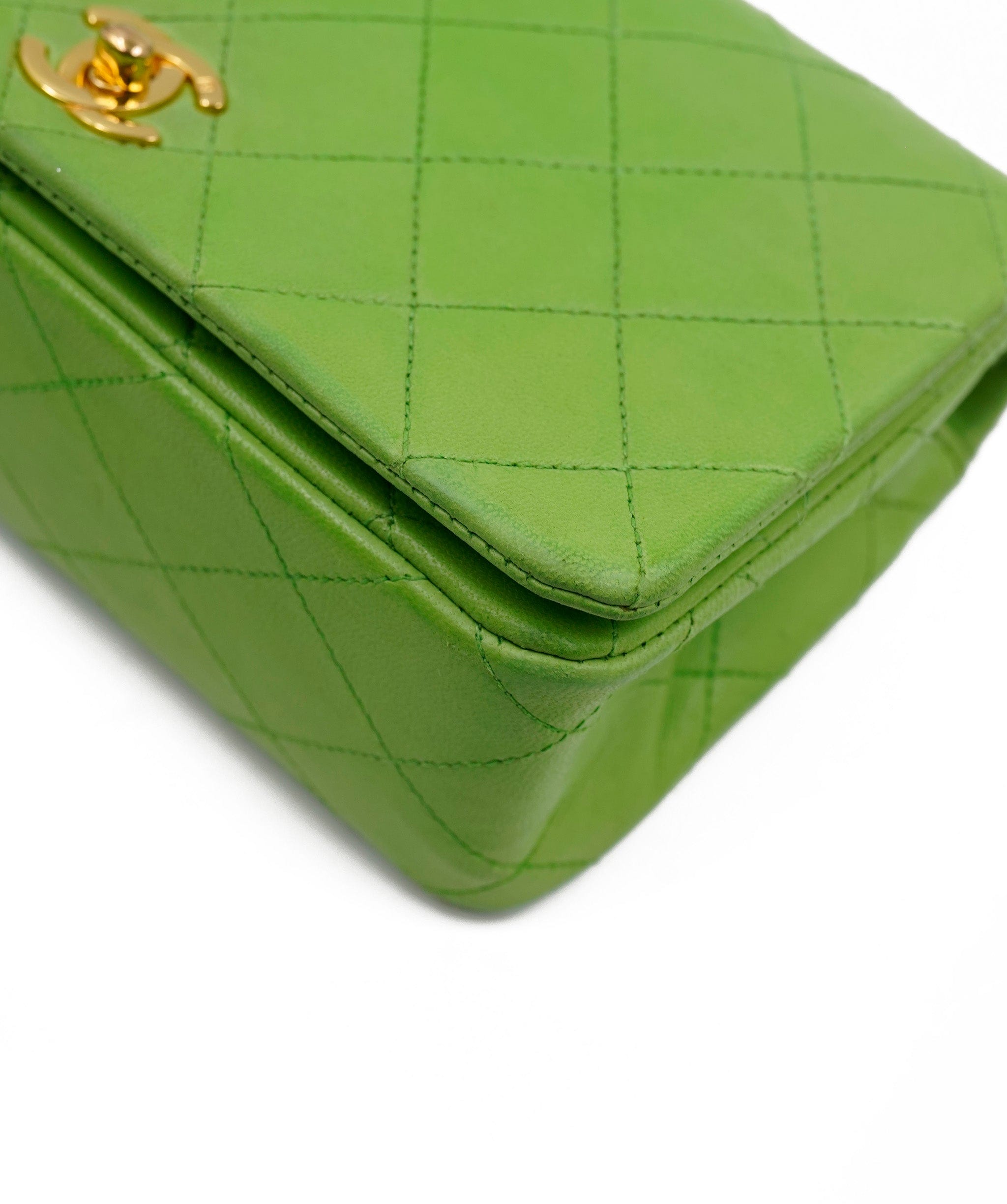 Chanel Chanel 7" Full Flap in Green Lambskin with GHW - AWL4075