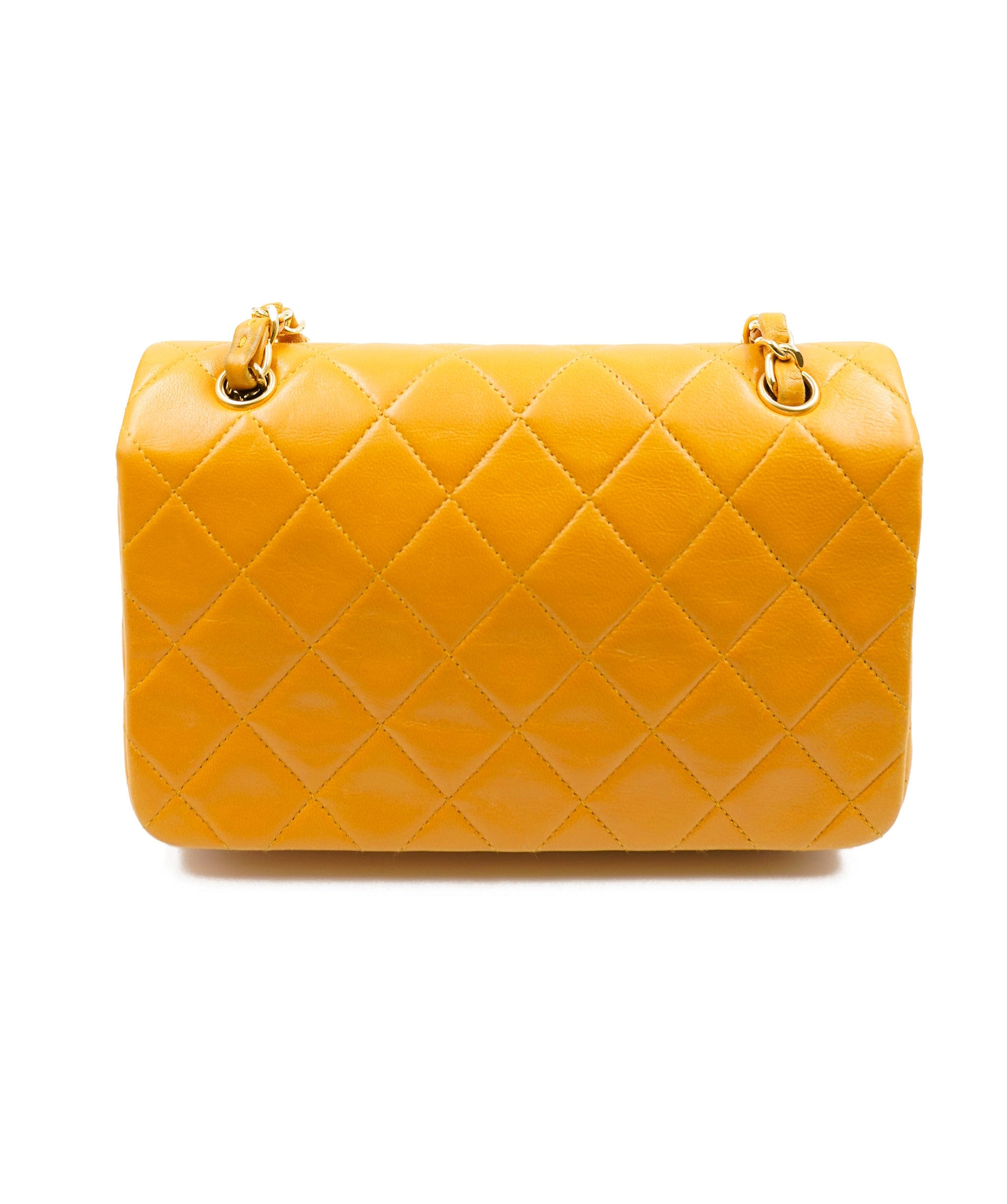 Chanel Chanel 7" Full Flap in Yellow Lambskin with GHW - AWL4076