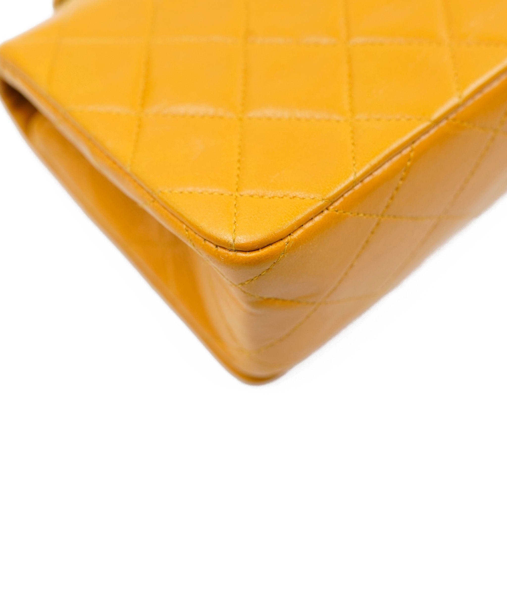 Chanel Chanel 7" Full Flap in Yellow Lambskin with GHW - AWL4076