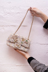 Chanel Chanel 8 inch Single Flap Tweed bag with Chanel Charms  - AGL1594