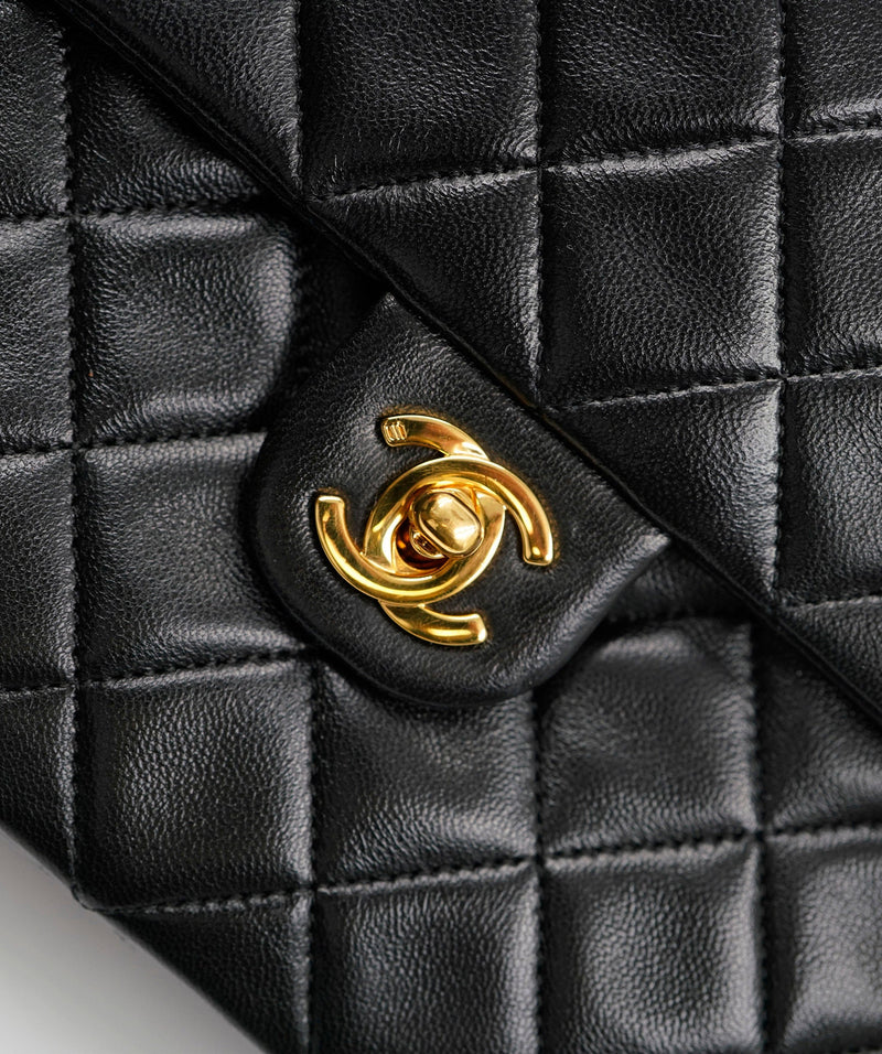 Chanel 8 Single Flap bag in Black Lambskin with GHW - AWL4074