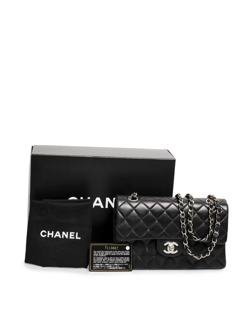 Chanel Small Classic Double Flap Black Caviar Silver Hardware