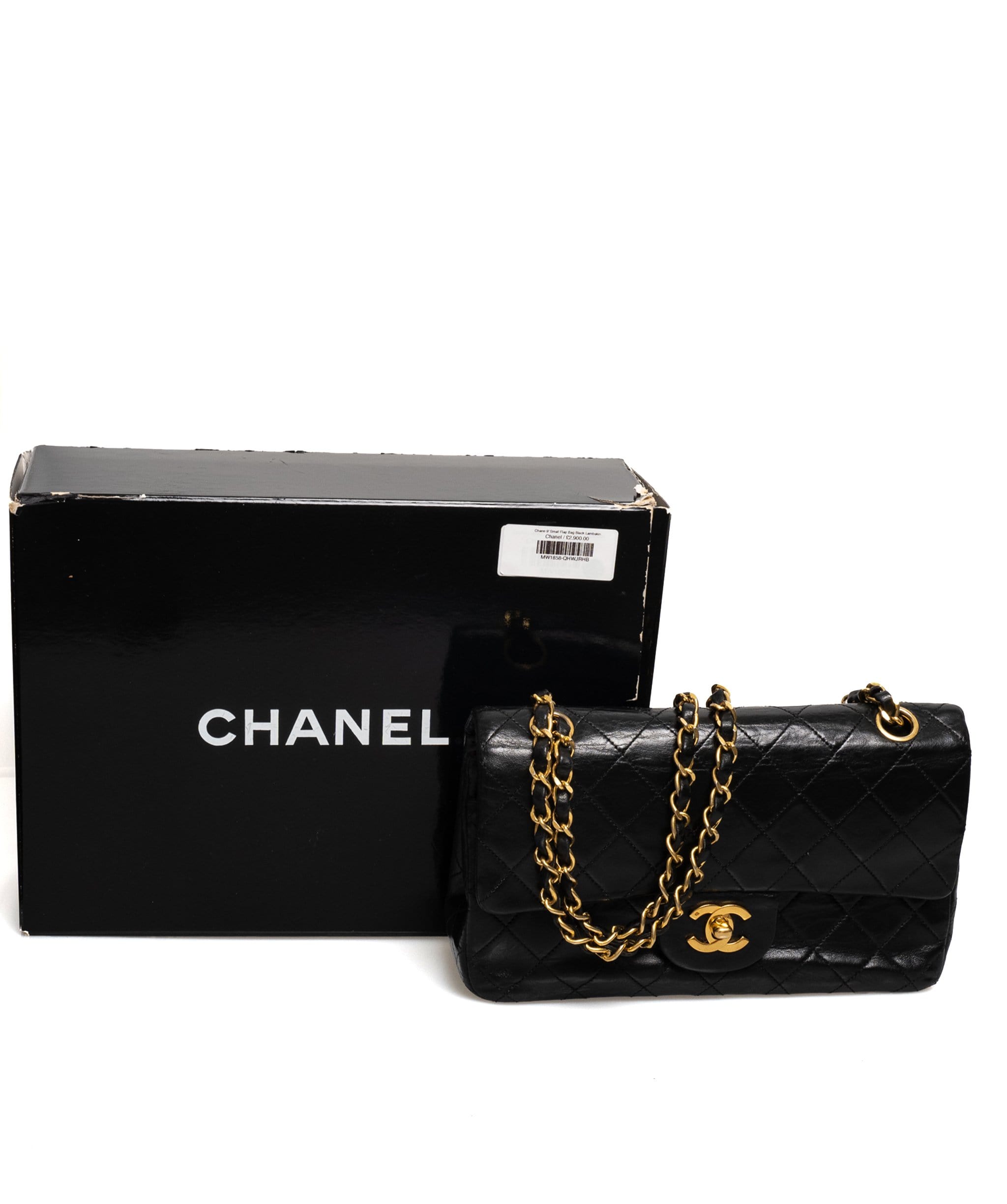 Chanel Chanel 9' Small Flap Bag Black Lambskin MW1858