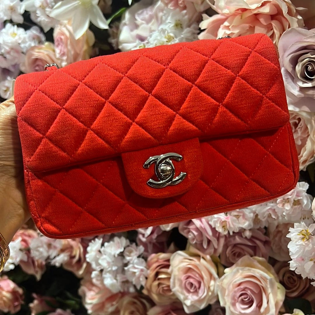 Chanel Bag Timeless Mini Rectangle jersey rouge ASC1392