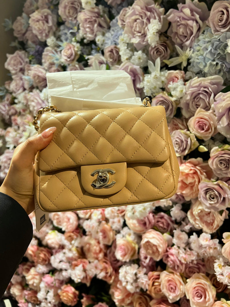 Chanel Bag Timeless Mini Square Agneau Beige ghw full set BNIB ASC1391 –  LuxuryPromise
