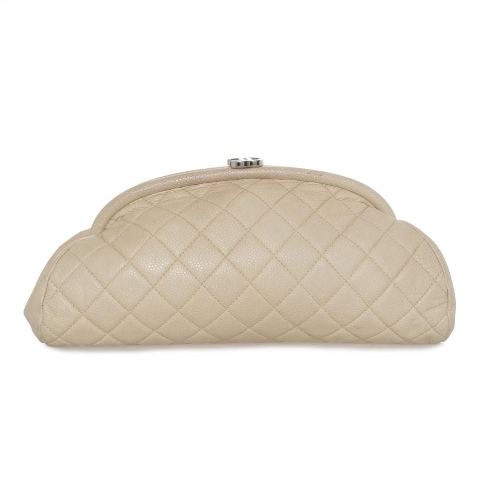 Chanel Beige Caviar Clutch Bag Silver Hardware NW3259 – LuxuryPromise